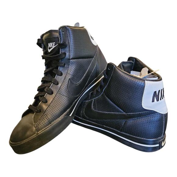 Nike Blazer Mid Black Perforated Leather High Tops Size 11.5 Mens - Picture 8 of 10